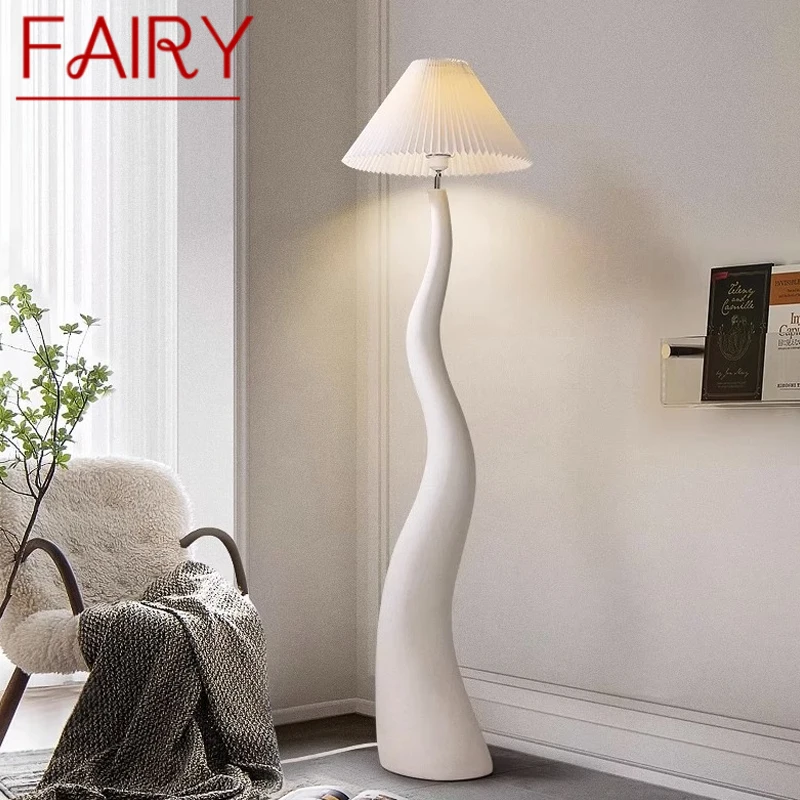 

FAIRY Nordic Cream Style Floor Lamp French Style Living Room Bedroom Creative Curved Decorative Atmosphere