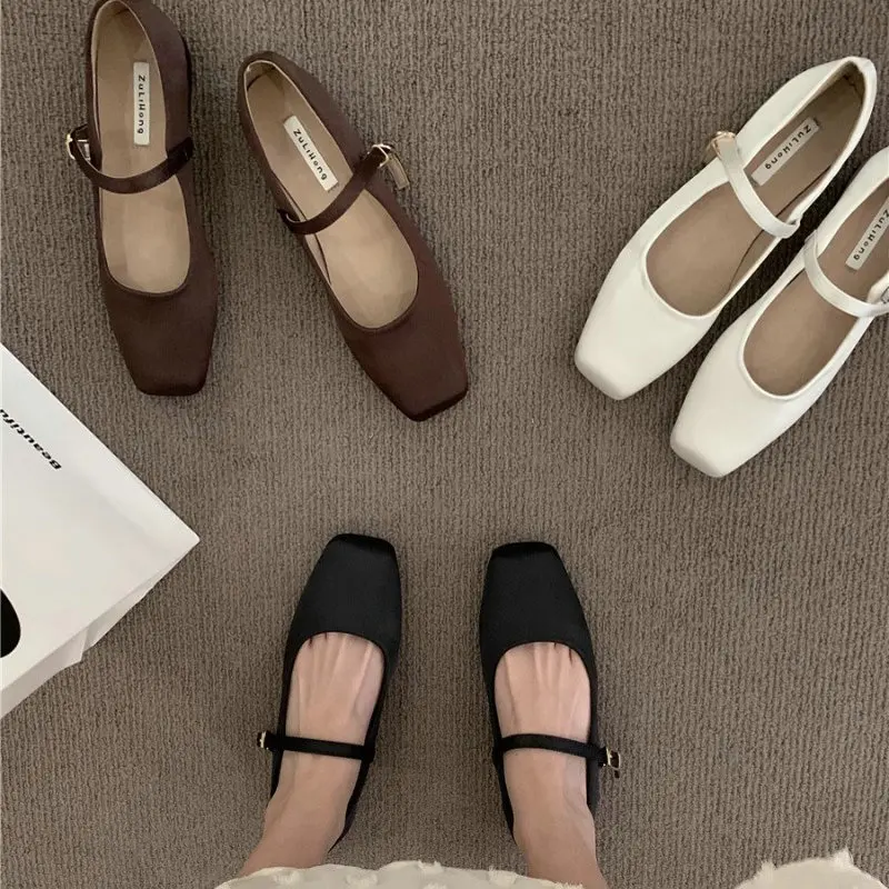 여성용 플랫 슈즈, 빈티지 메리 제인 슈즈, 빅 사이즈 42 43 44 여성용 로퍼, 2025 용수철 가을 신상 용수철