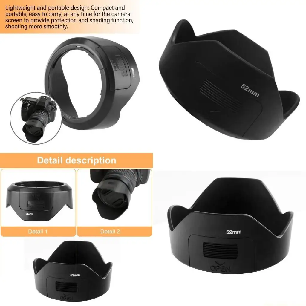 

F62C Nice Contrast Lens Hood for SMC DA18-55MM F3.5-5.6AL Portrait Landscape Photo