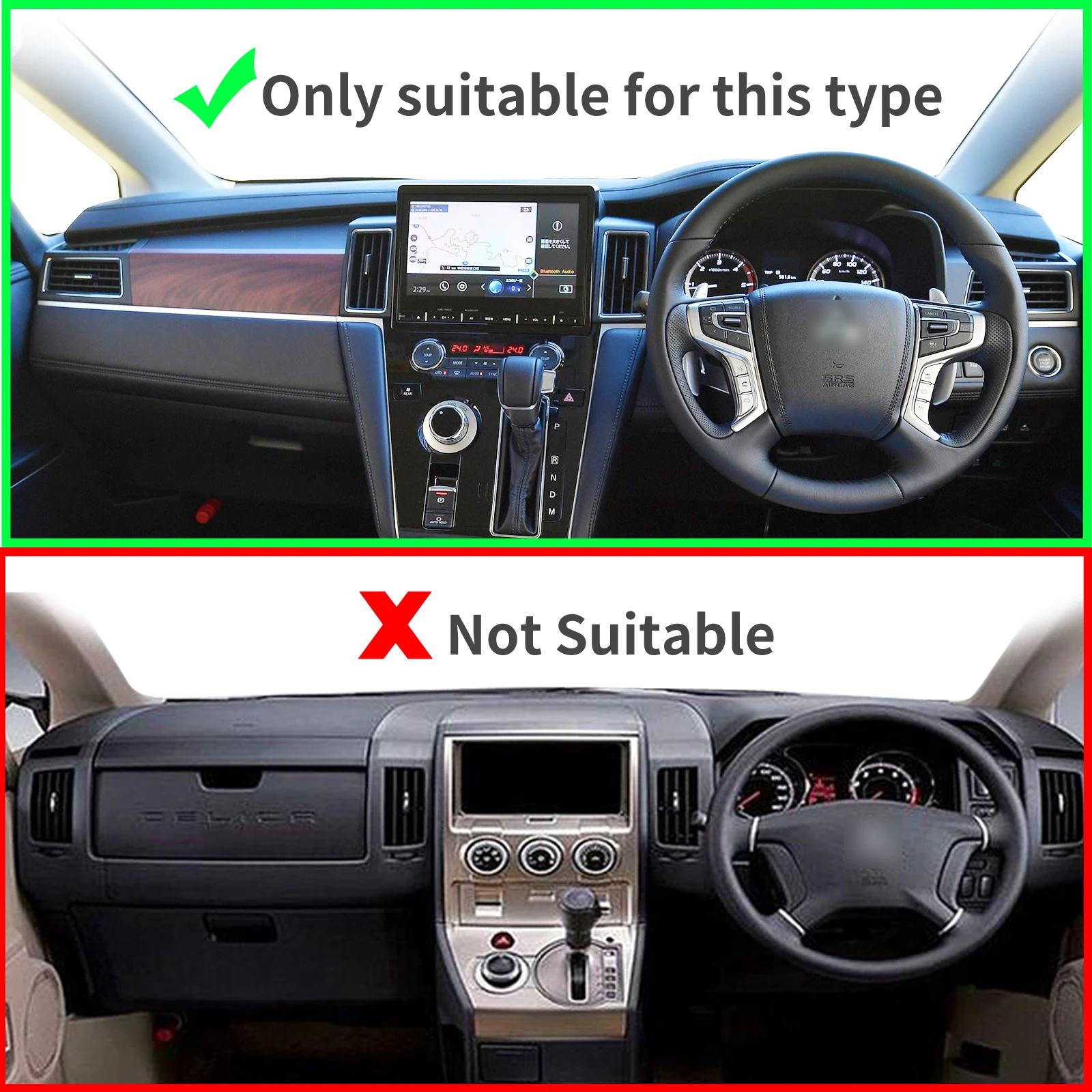 

fit for Mitsubishi Delica D:5 D5 2019-2025 Car Dashmatt Accessories Dashboard Cover Pad DashMat Sunshade Protective Carpet