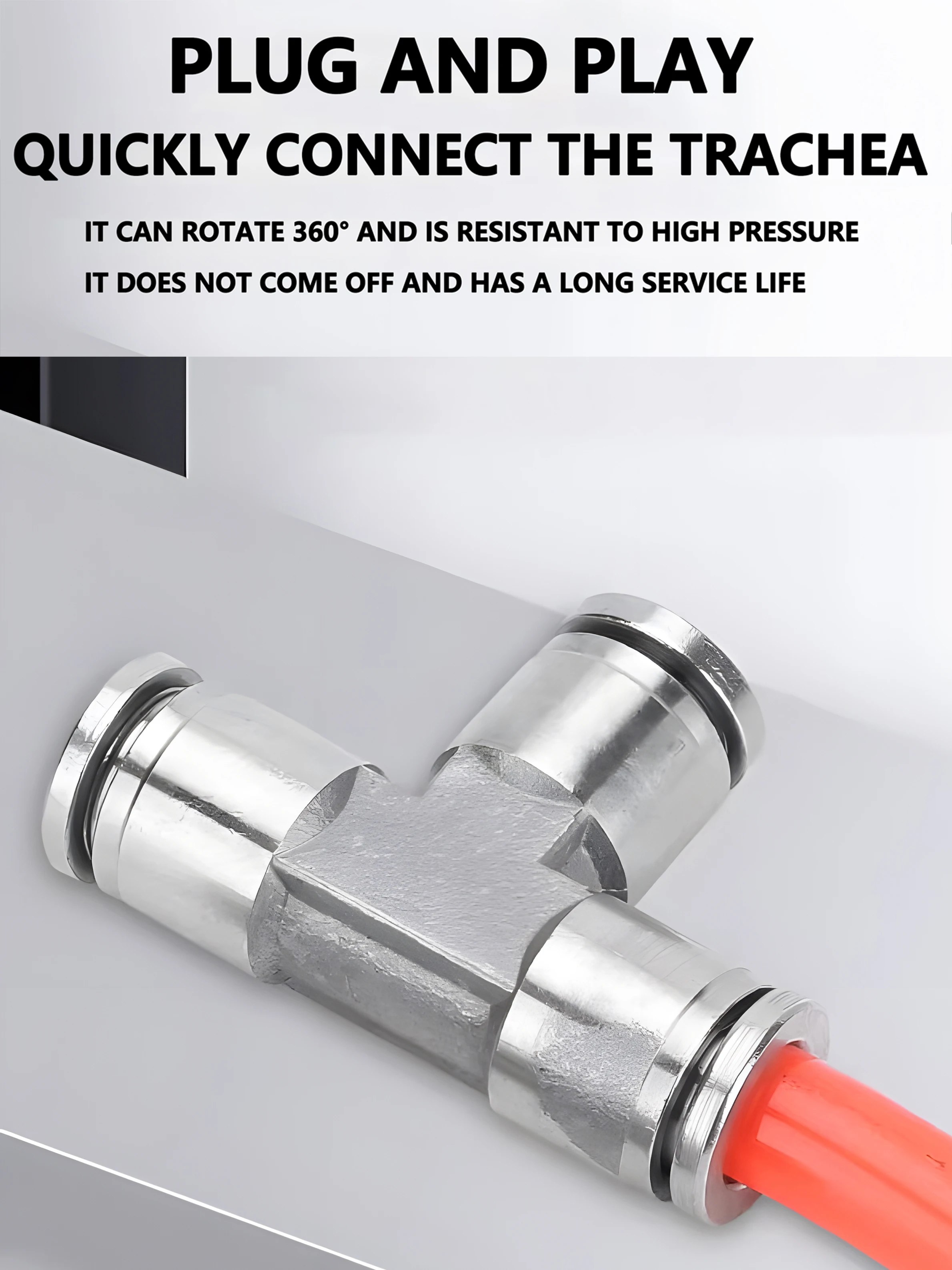 Raccord de tuyau pneumatique en acier inoxydable 304, connecteur de tube d'air PC PV PE PY PM, diamètre extérieur 4 6 8 10 12 mm, raccords de tuyau à déconnexion rapide BSP