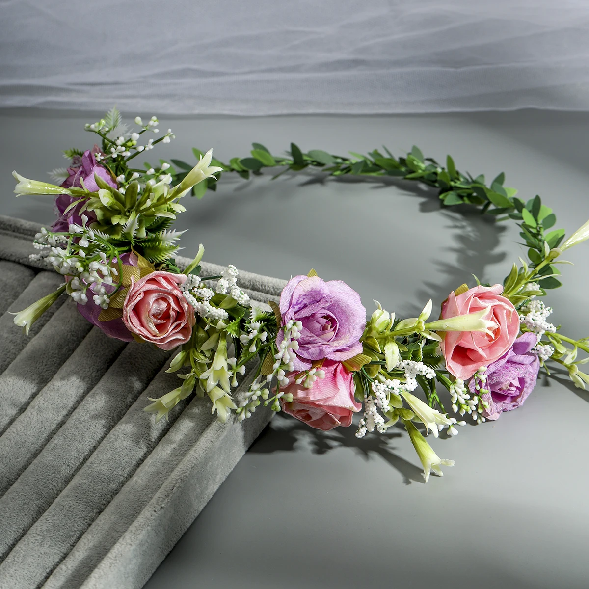 Miallo Fairy Braided Wreath Fairy Hair Vine Headband Crown Holiday Headband For Women Bridal Wedding Jewelry Headpieces