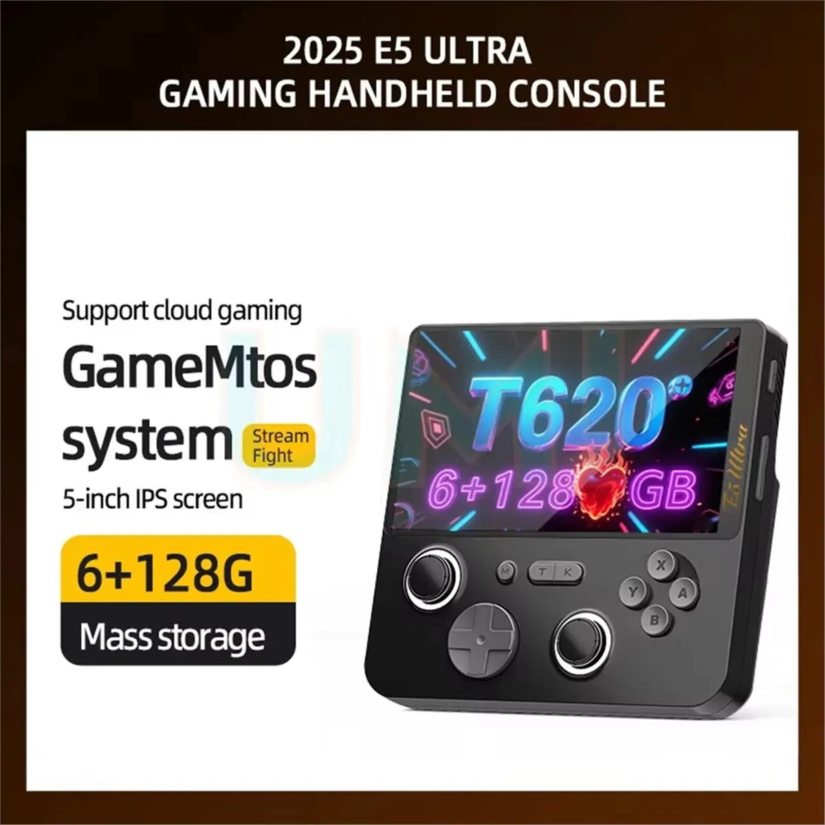 Promotion E5 Ultra Handheld Video Game Console 5inch IPS Touch Screen Hall-Effect Joystick Android Portable Game Console A