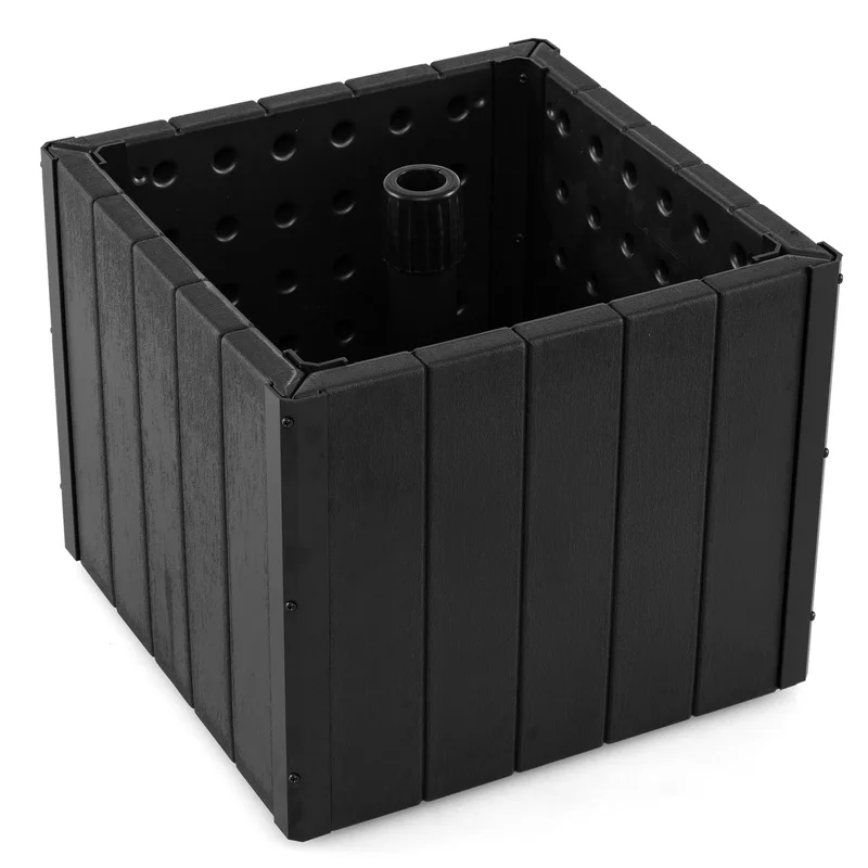 

2-in-1 Outdoor Umbrella Base and Planter with Flower Box, Rolling Wheels, 88 LBS Capacity