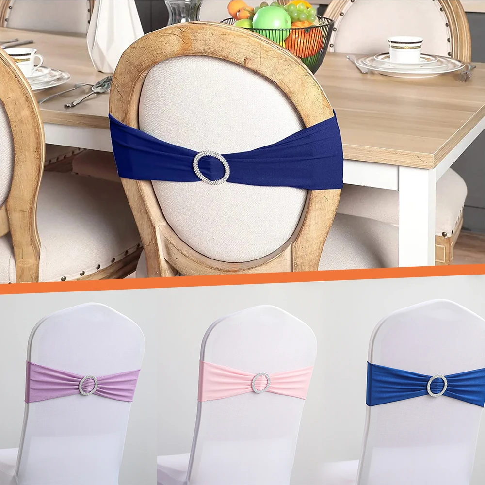 

10pcs Elastic Chair Knot Wedding Decoration Buckle Sashes Back Cover Mariage Hotel Home Seat Elegant Modern Ribbon Decors