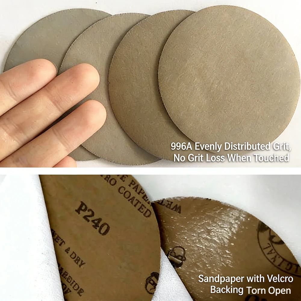 

Abrasive Sanding Paper 100mm Hook and Loop Sanding Discs 4 Inch Sandpaper Waterproof Sheets for Polishing Electric Sander Tool