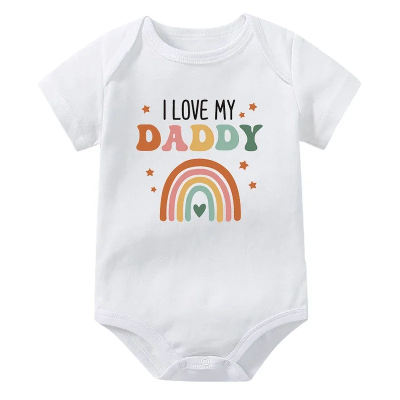 I Love My Daddy Mummy Newborn Baby Bodysuit Cute Baby Cotton Rompers Summer Twins Baby Boys Girls Body Suit Baby Gift Clothes