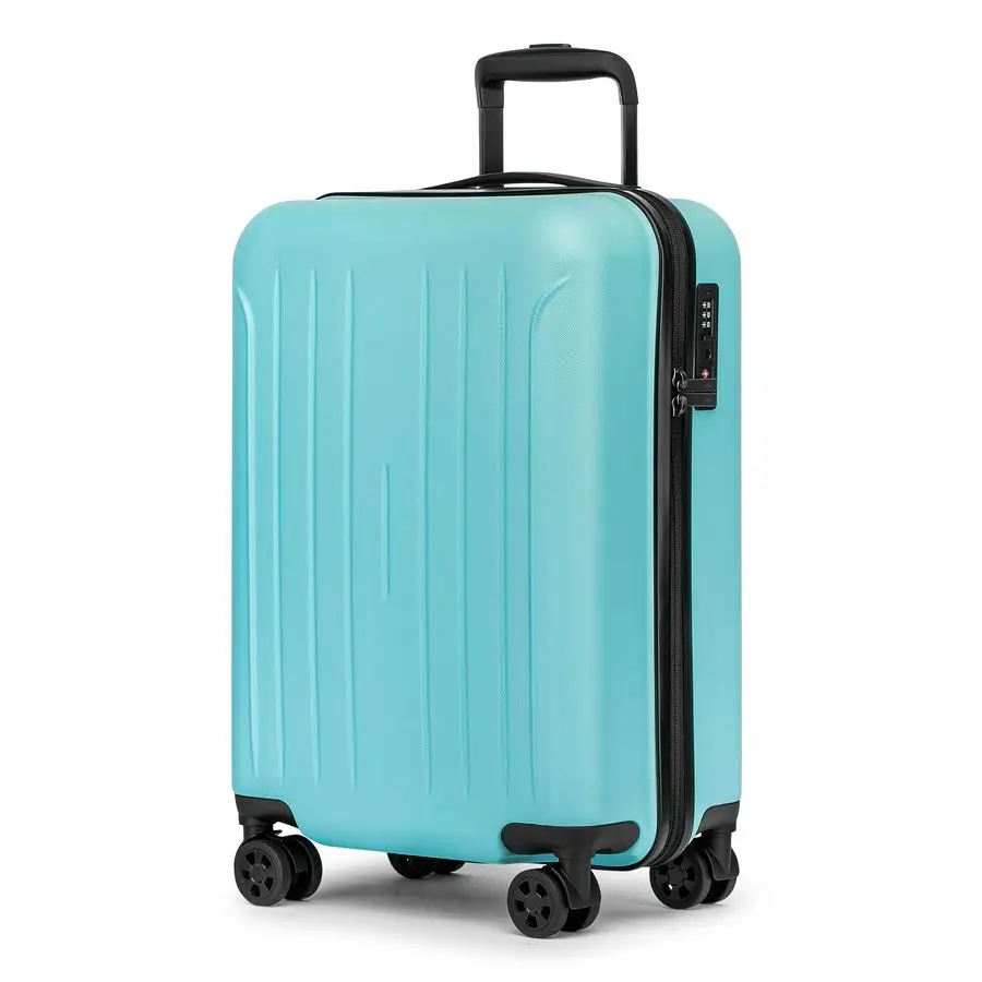 

on luggage 22x14x9 Airline Approved Suitcase Hardshell With Double Spinner Wheels, PCABS TSA Lock Travel Luggage Mint Green, 20