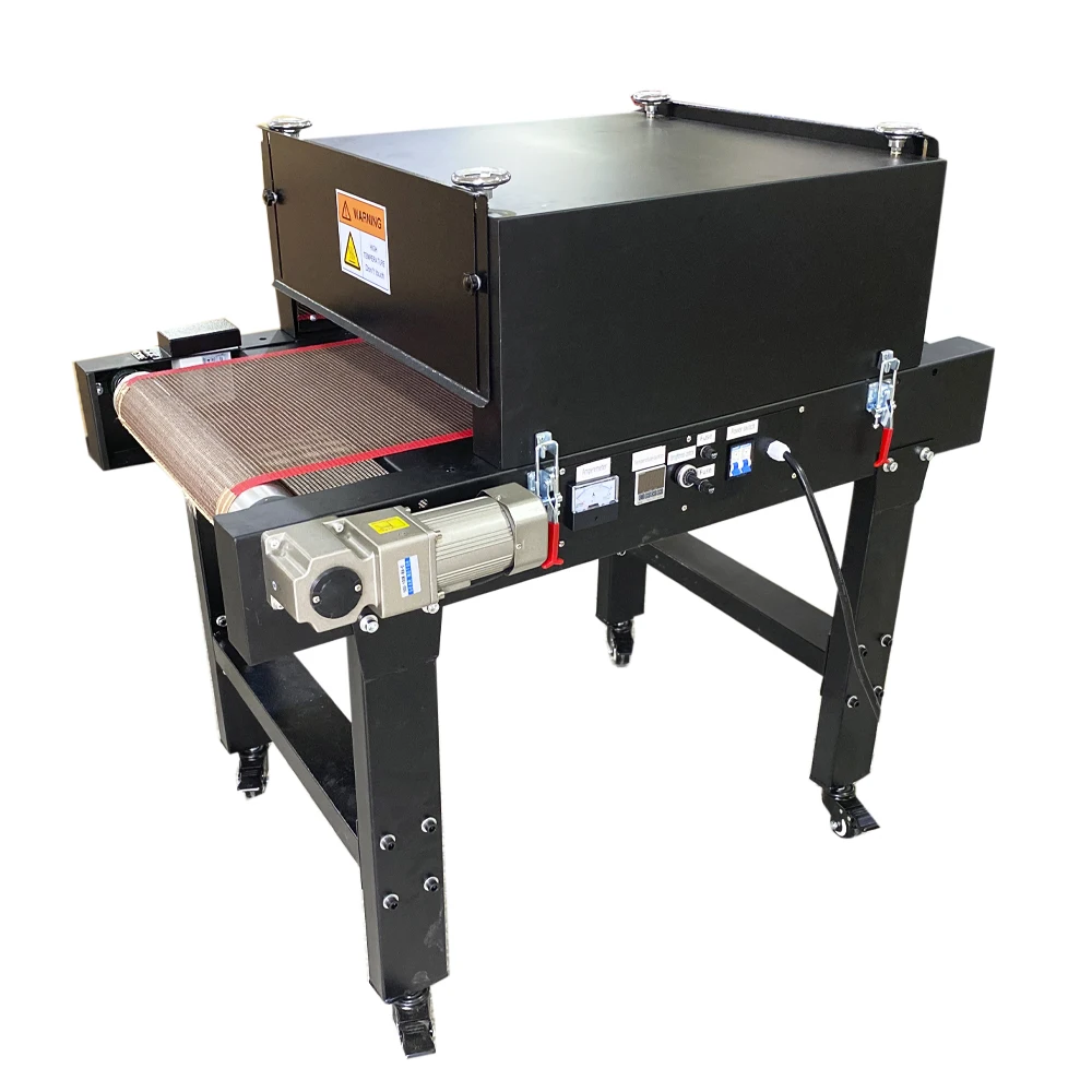 220V 3500W Small T-shirt Conveyor Tunnel Dryer 3.9ft. Long x 18.5in Belt for Screen DTF Printing