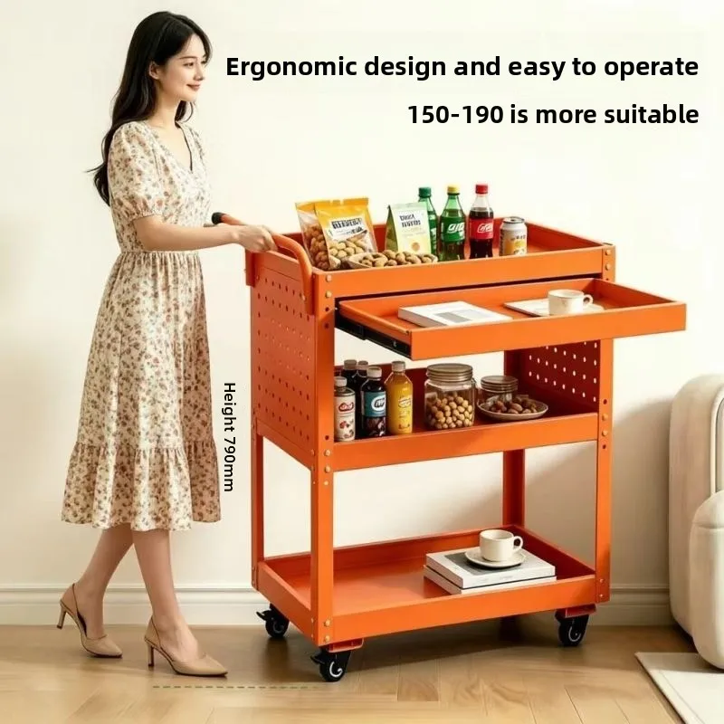 Side Cart with Movable Living Room Sofa Cabinet Cat Snacks Storage Rack Coffee Studio Tool Cart Kitchen Islands and Trolleys