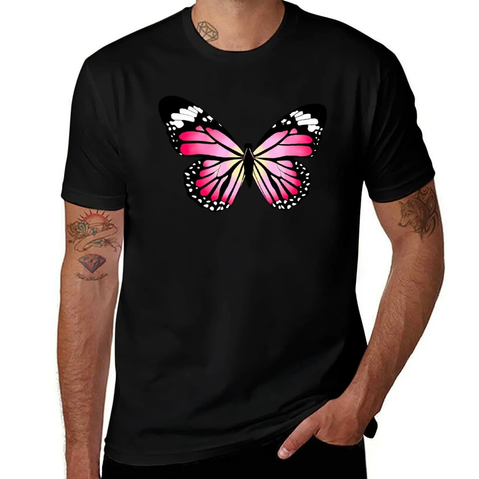 

Vibrant Pink Butterfly T-Shirt plus sizes plus size tops cheap stuff shirts graphic tees t shirts for men cotton