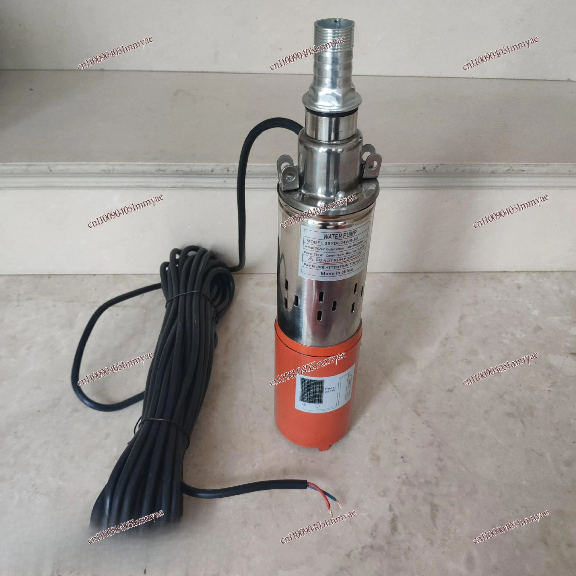 Screw DC Pump Stainless Steel High Power High Lift All Copper Wire Submersible Pump 48V60V Battery