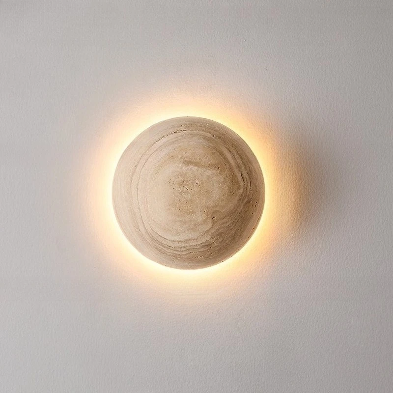 

Travertine Limestone Wall Lamp Corridor Aisle Bedside Natural Yellow Cave Stone Stair lights House Decor LED Lighting Fixture