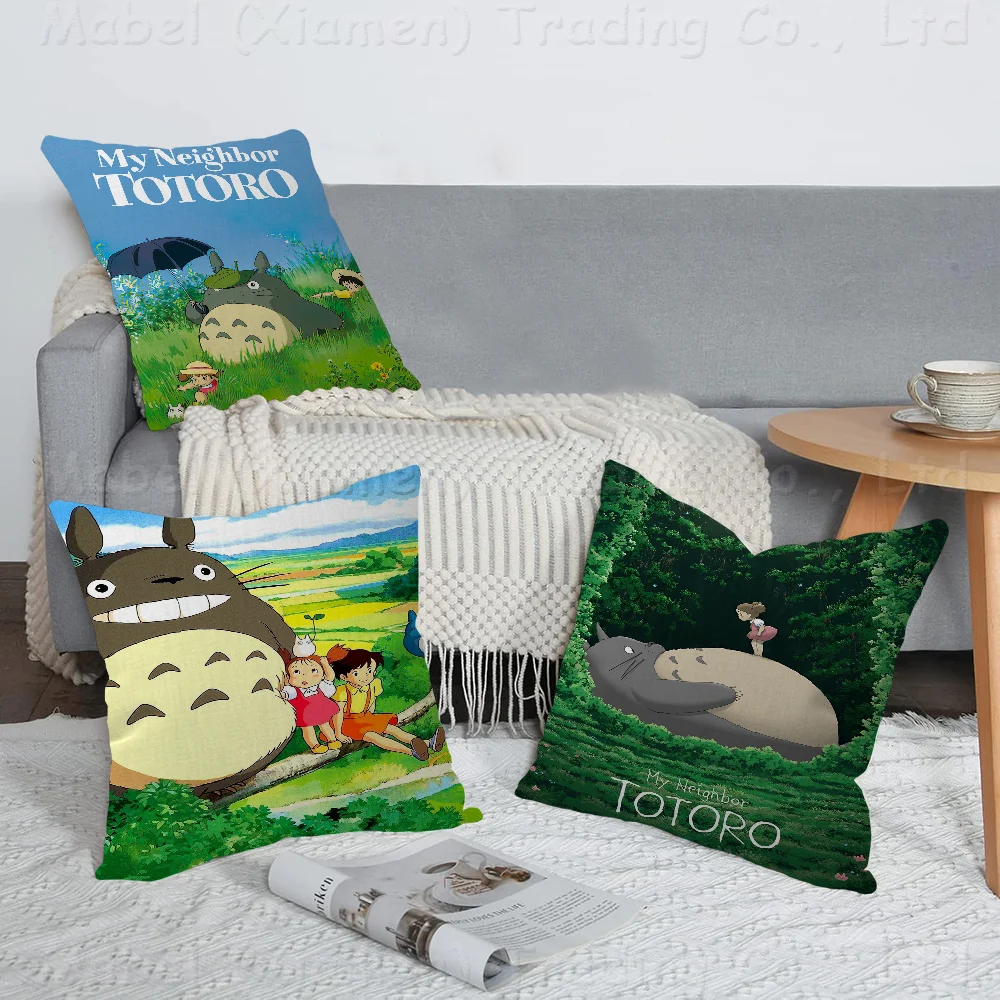 H-Hayao M-Miyazaki Anime Movie T-Totoro Pillow Cover Sofa Cushion Cover Home Room Decoration Children Gift