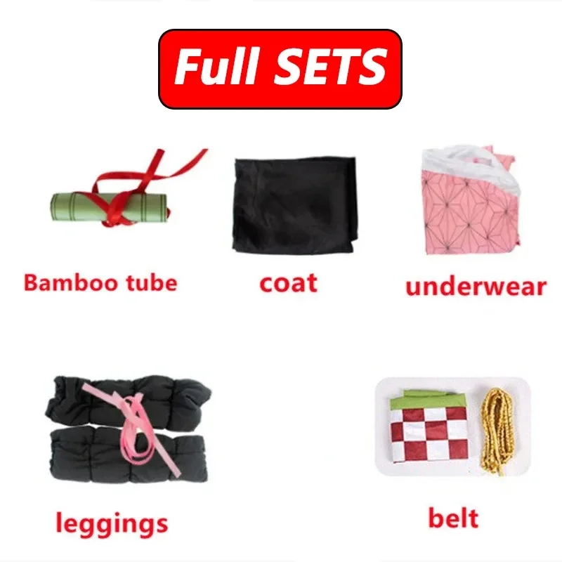 أنيمي شيطان القاتل كيميتسو نو يابا كامادو Nezuko تأثيري حلي شعر مستعار Nezuko كيمونو هالوين أزياء تنكرية للنساء الفتيات #4