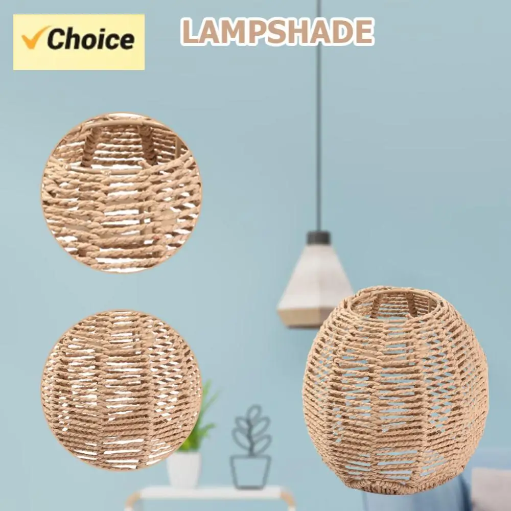 

Simulated Rattan Lamp Cover Vintage Chandelier Light Fixture Handmade Woven Lamp Shade for Bedroom Hotel Restaurant