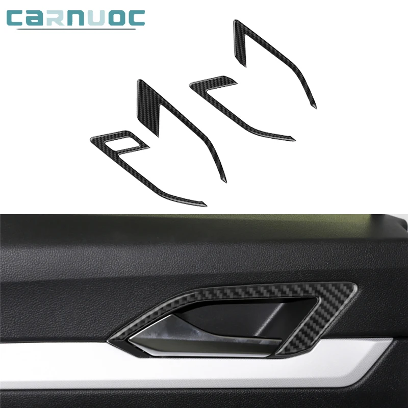 

4Pcs/set Carbon Fiber Inside Door Handle Stickers For Volkswagen VW Golf 8 MK8 GTI 2021 Car Interior Decorative Accessories