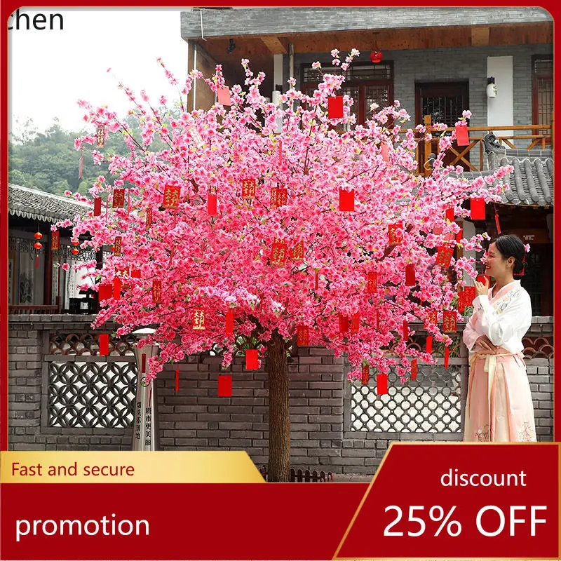 

HXL Искусственное дерево с цветком персика Поддельное персиковое дерево Большое растение Искусственное вишневое дерево Украшение гостиничного клуба