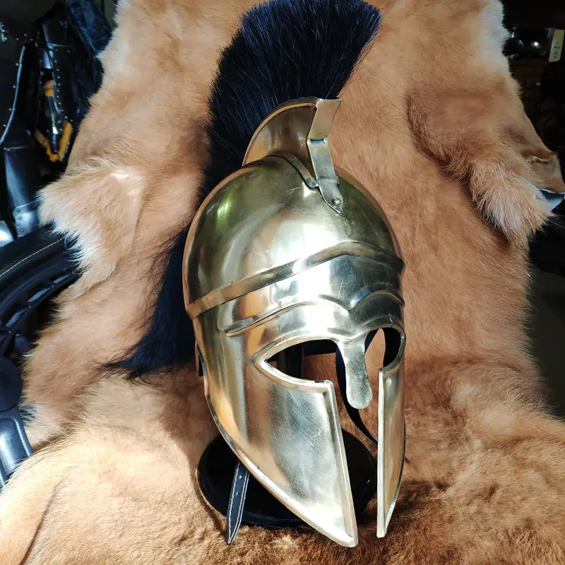 Medieval Armor King Leonidas Greek Spartan Roman Helmet Warrior Headwear Costume Accessories 300 Movie Authentic Replica Helmet