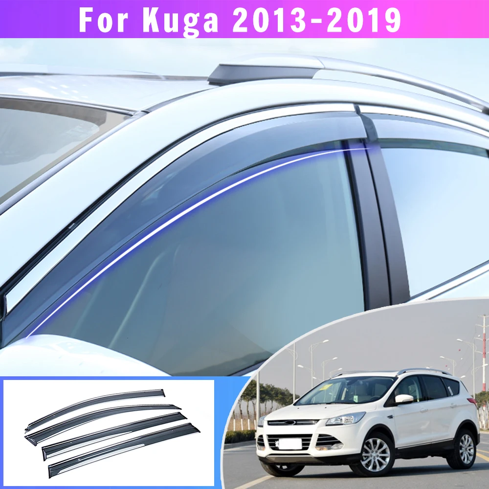 For Ford Kuga 2013 2014 2015 2016 2017 2018 2019 Awnings Window Weather Shield Sun Rain Visor Car Styling Auto Accessories