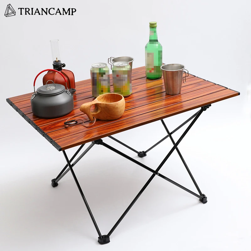 

High Strength Aluminum Alloy Portable Ultralight Folding Camping Table Foldable Outdoor Picnic BBQ Imitation wood grain