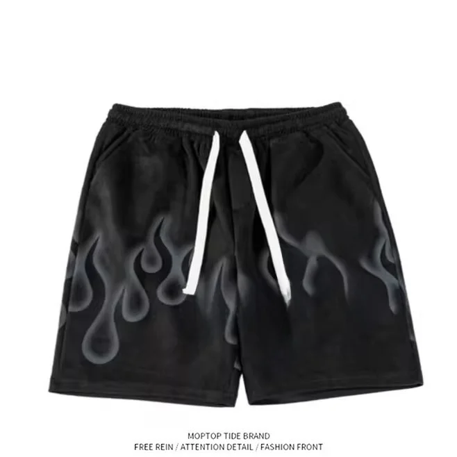 

Casual High-Waist Men's Shorts American High-Street Vintage Sports Five-Quarter Length Trendy Brand Summer New Style Shorts