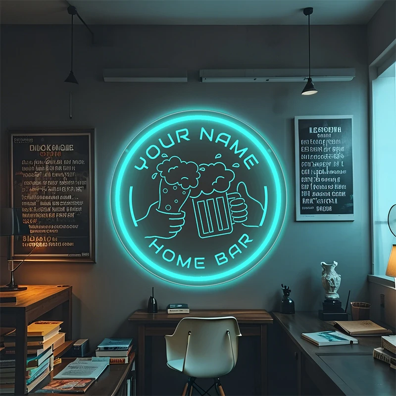 Custom LED Neon Sign with Cheers Logo - Personalized Round Decorative Light, Bright Wall-Mounted Sign for Bars, Pubs view 5