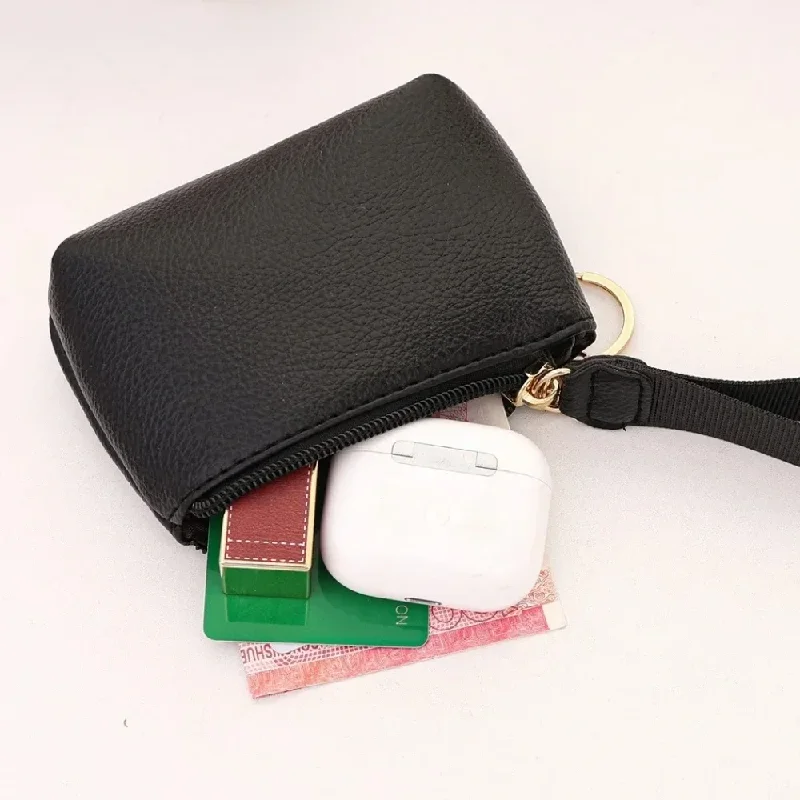 Mini PU Leather Wallet Coin Purse Key Bag Fashion Key Holder Pocket Card Storage Bag Multifunctional Zipper Coin Pouch