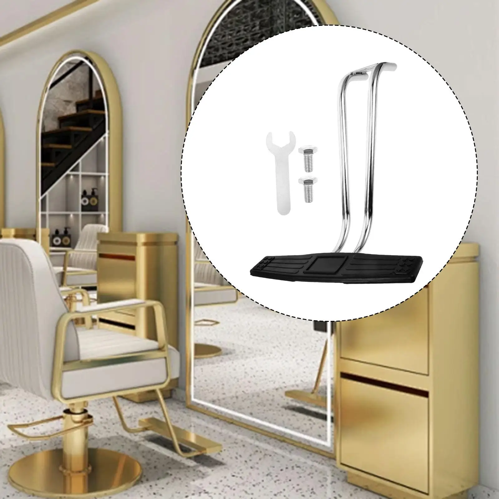 استبدال دواسة كرسي الصالون، حامل ثلاثي القوائم عملي، تركيب معدني، أجزاء مريحة #1