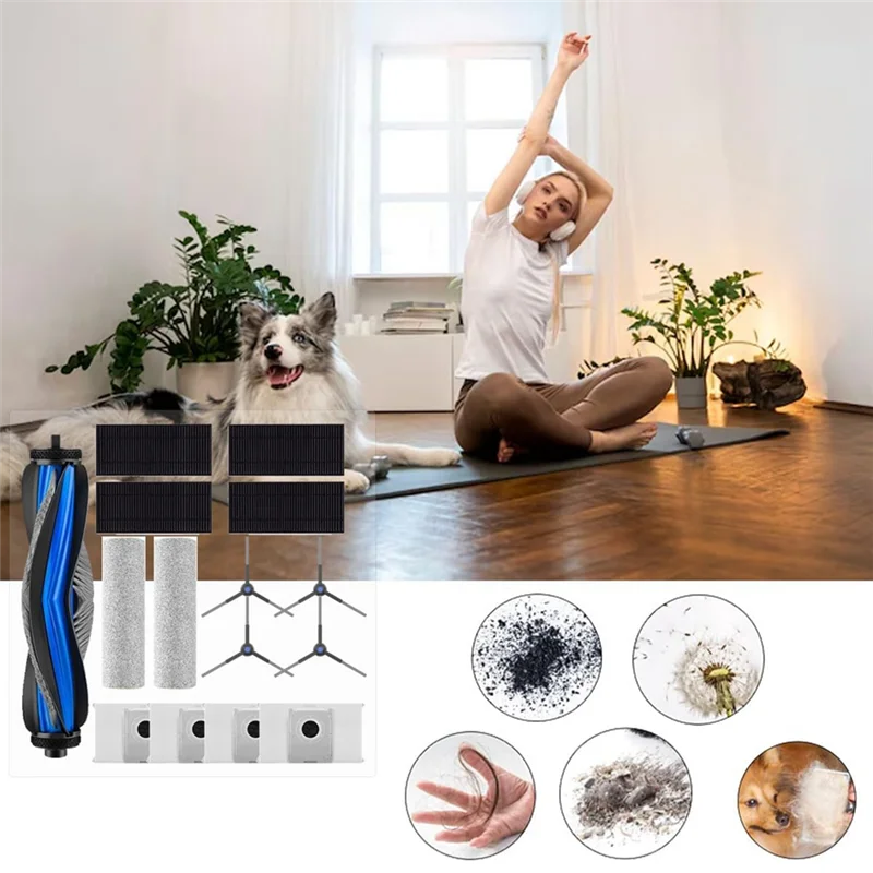 BAAN-For ECOVACS DEEBOT X8 PRO OMNI جهاز آلي لتنظيف الأتربة استبدال أجزاء فرشاة جانبية رئيسية فلتر Hepa أكياس ممسحة