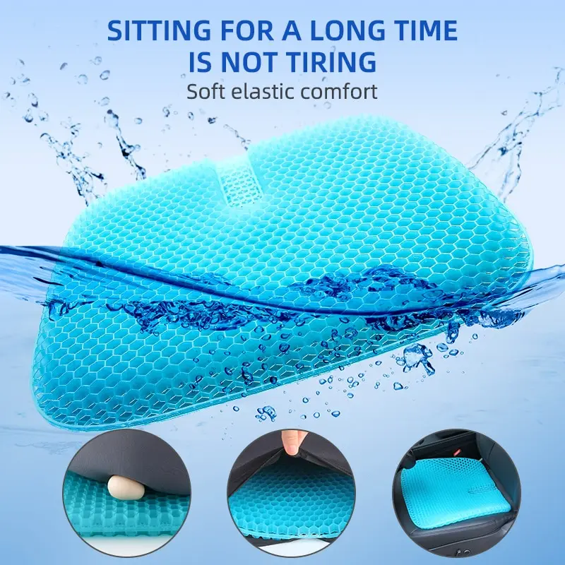 Automotive Gel Seat Cushions Designed for Summer Breathable Honeycomb Decompression Back Tailbone Pain Home Office Wheelchair