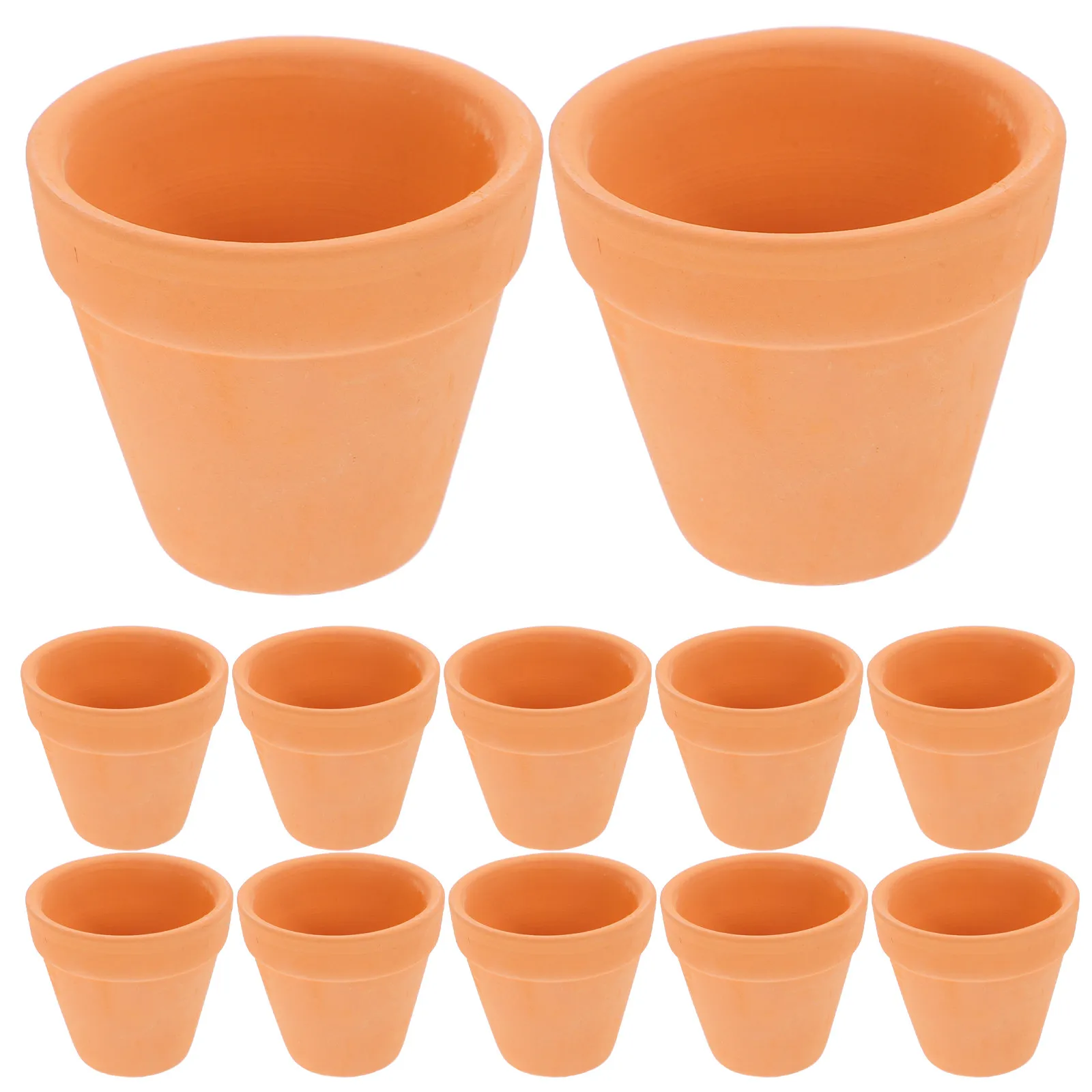 12Pcs Compact Terracotta Pots 5.5x5cm Ideal for Succulents Indoor Plants Herb Gardens Drainage Holes Aesthetic Round Clay