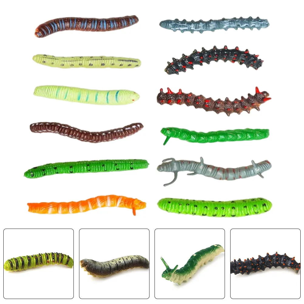 

20Pcs Realistic Plastic Worm Models for Kids Science Learning Classroom Activities Halloween Prank Props Crawling Worm