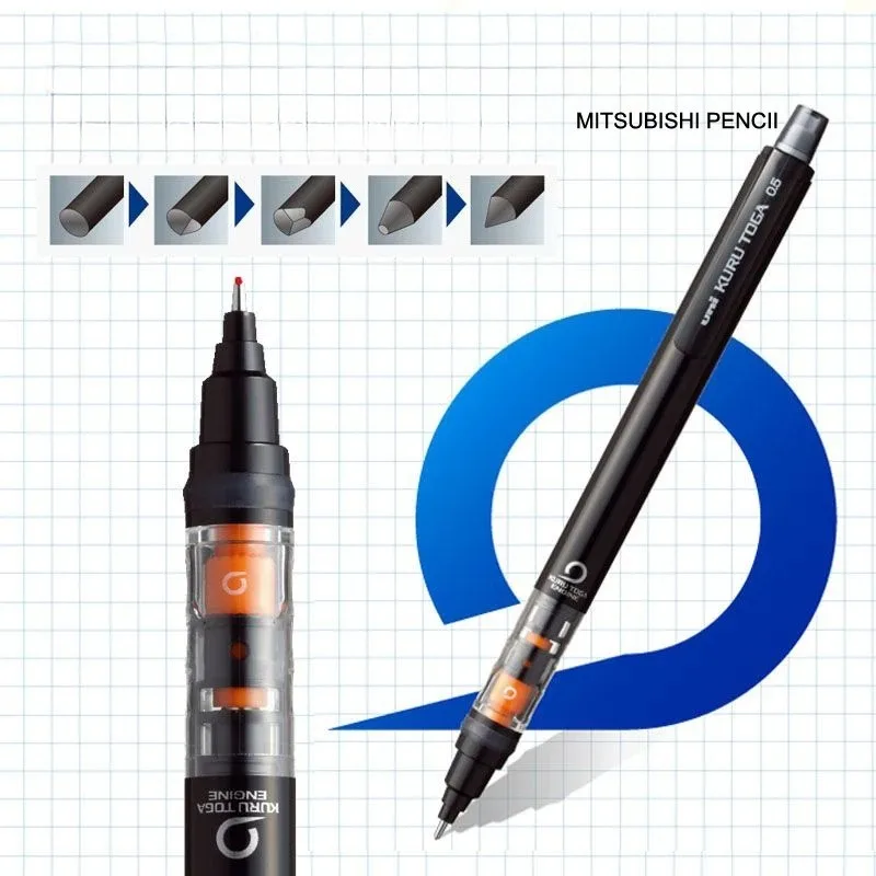 M5-452 Automatic Rotating Mechanical Pencil Drawing Sketch Drafting Fine Line Professional Artist Tool Write Well Portable