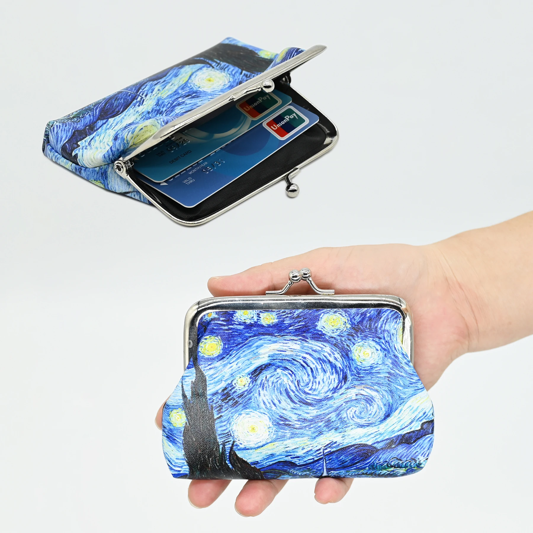 

Retro Starry Sky 4inch Clip Bag Card Holder Coin Purse