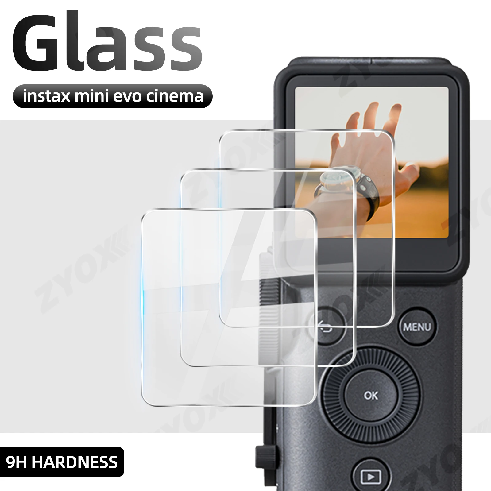 

9H Glass for FUJIFILM instax mini Evo Cinema, Screen Protector Clear Ultra-HD Tempered Glass Anti-scratch Film Accessories