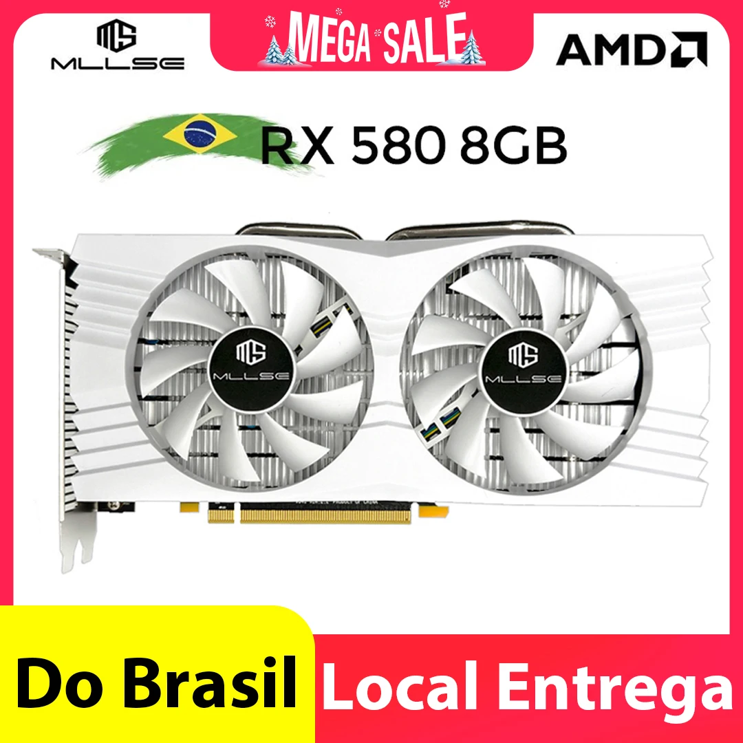 بطاقة رسومات MLLSE AMD Radeon RX 580 8GB Placa De Video GDDR5 256-bit PCIe 3.0 x16 بطاقة رسومات ألعاب الكمبيوتر RX580 #1