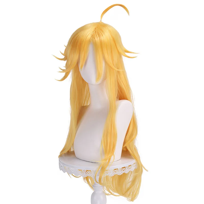 الاصطناعية شقراء شعر مستعار طويل أنيمي تأثيري متموج مقاومة للحرارة الشعر حفلة كرنفال زي دور اللعب هالوين النساء