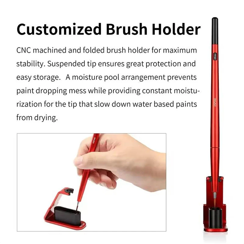 DSPIAE AT-FB Series Aluminum Alloy Modeling Brush Interchangeable Tip Face Pen Fine Pointed Brush Coloring Pen Set Craft Tools