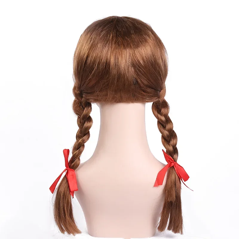 SN60 Girls Evil Chucky Annabelle Cosplay Costume Horror Bride of Dress Cos Wigs Conjuring Doll Mask Women Halloween Scary Ou1@j$