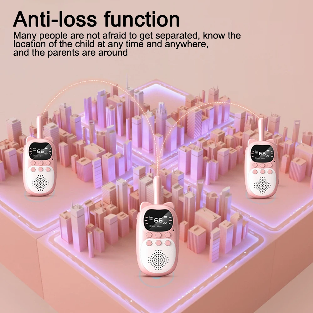 휴대용 어린이 워키토키, 3km 양방향 라디오 트랜시버 인터폰, 어린이 장난감, 생일 선물, 소년 소녀, 2 개