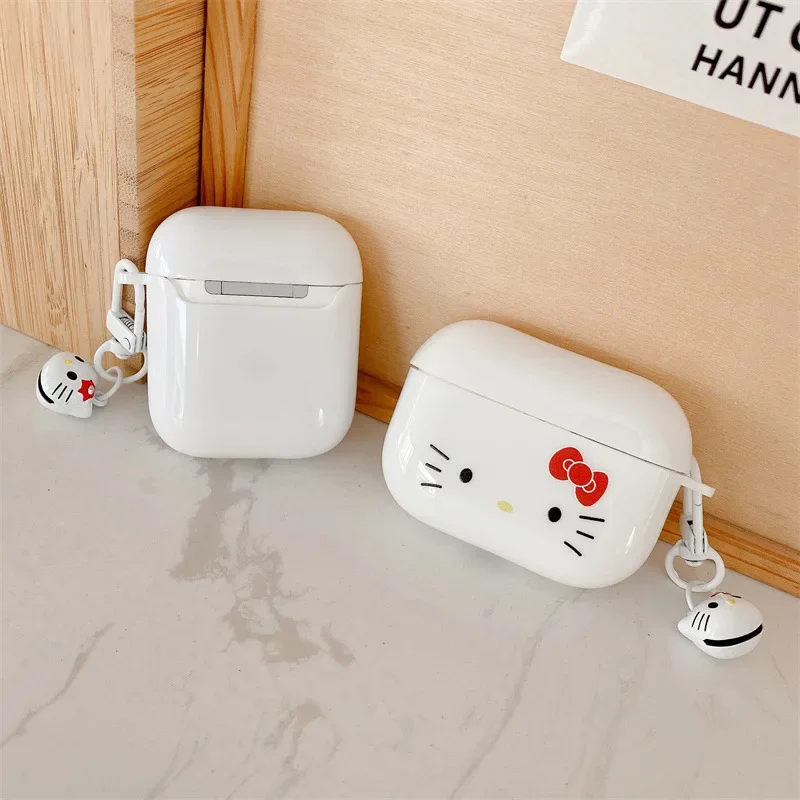 Hello Kitty dla etui Airpods Pro 2, białe twarde etui ochronne na słuchawki PC dla etui Airpods Pro/etui Airpods 3 dla dziewczynek