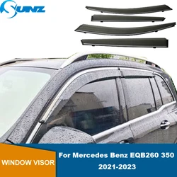 Car Side Window Visor Guard Vent Sun Rain Guard Vent Deflectors Door Visor For Mercedes Benz EQB260 350 2021 2022 2023 SUNZ