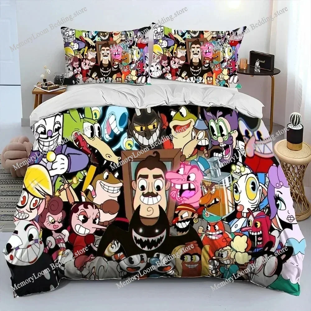 

Premium Cuphead Mugman Gamer Bedding Collection. A 3D Printed Duvet Cover Set for Twin, Full, Queen, or King Beds. Perfect Gift!