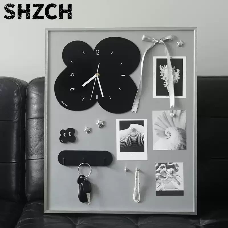 2026 Brushed Stainless Steel Magnetic Electrical Cover Wall Panel with Clock for Breaker Box Decorative Switch Board Hiding Art
