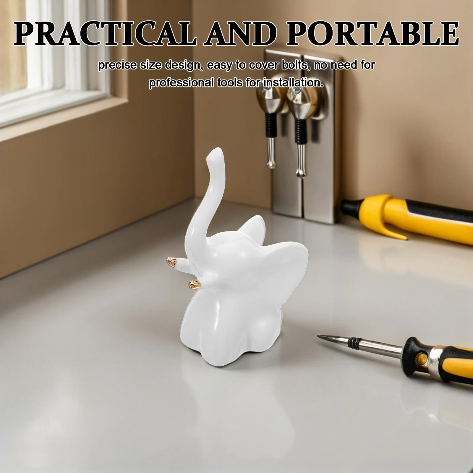 

4Pcs White Ceramic Elephant Decorative Toilet Bolt Covers Easy Installation Glossy Finish Versatile Use Bathroom Accessories