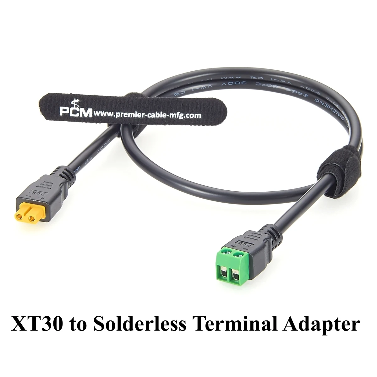 XT30 Female to 2 Pin Screw Terminal Block Power Cable 18AWG XT30 to 5.0mm Pitch Solderless Terminal Adapter Wire for RC Battery