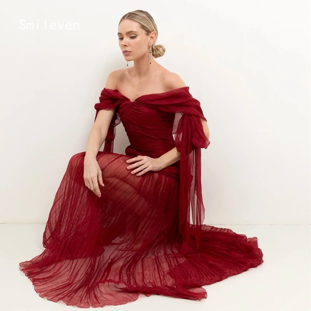 

Smileven Luxury Mermaid Prom Dress Illusion Sweetheart Evening Gowns Off The Shoulder Temperament Occasion Dress Customized 2026