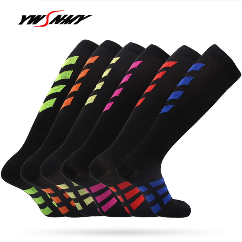 6 Pairs Compression Socks for Women Men-Best Medical,for Running,Athletic,Travel Anti-fatigue Knee High Sock Unisex Stockings