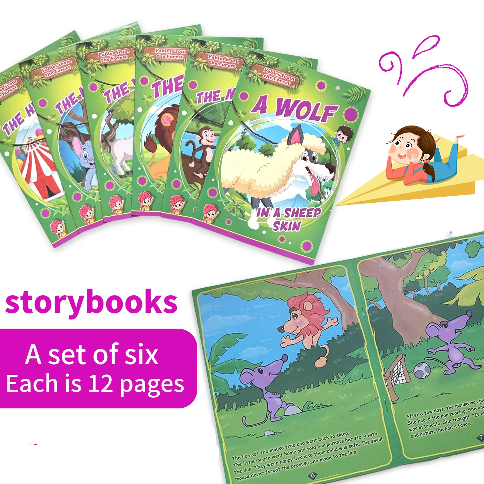 6 Forest Fable Reading Collection Vivid Story Plots Rich Connotation Literary Items for Daily Relaxation Reading